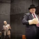 Los protagonistas de la obra El gordo y el flaco en la imagen oficial de Teatro UNAM