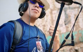 Registro de sonido con una grabadora ambisónica de 360 grados en Huancané, Perú, en 2025