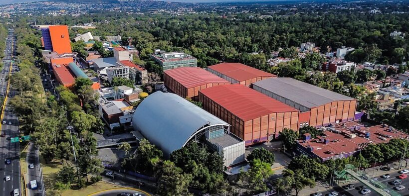 Vista aérea del Centro Nacional de las Artes, Coyoacán, en 2023; fotografía de archivo.