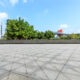 empty square floor and modern commercial office buildings in Shenzhen